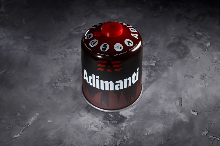 Балон газовий Adimanti, 450 гр, з різьбовим з'єднанням 